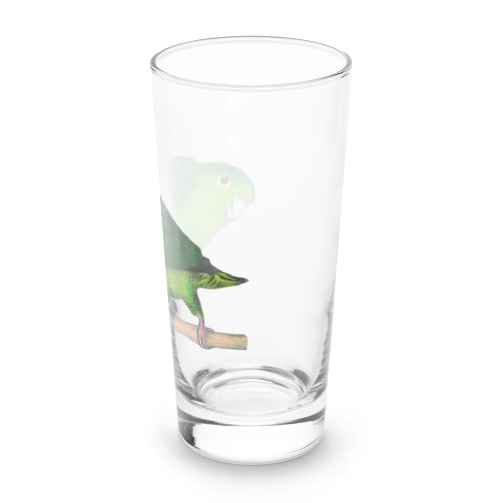 森図鑑の[森図鑑] サザナミインコ緑色 Long Sized Water Glass :right