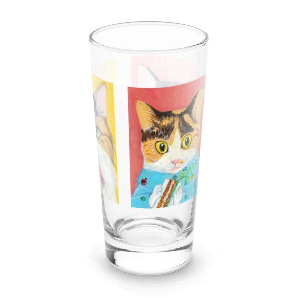 のっぴきならない。ラインスタンプ発売中の三毛女トリオ　 Long Sized Water Glass :right