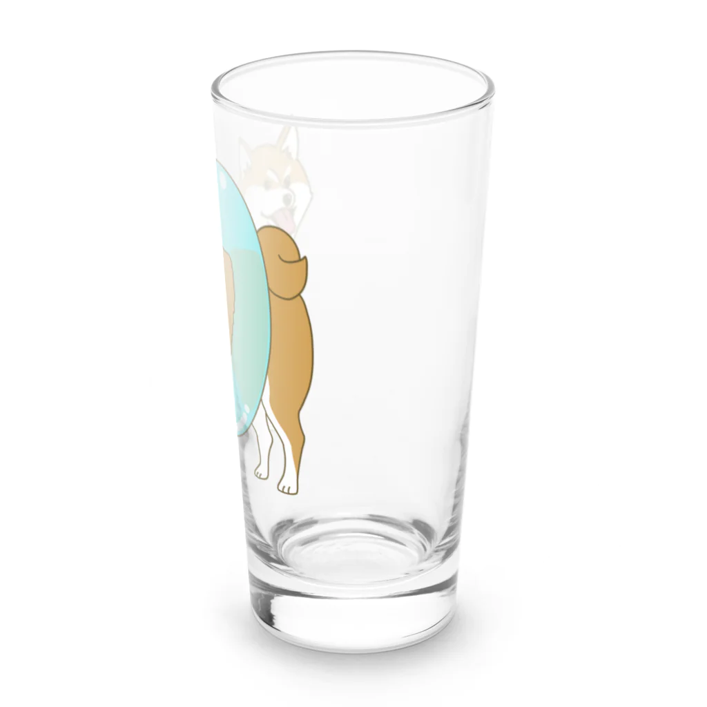 takaseのSHOPのプールに行く気の柴犬 Long Sized Water Glass :right