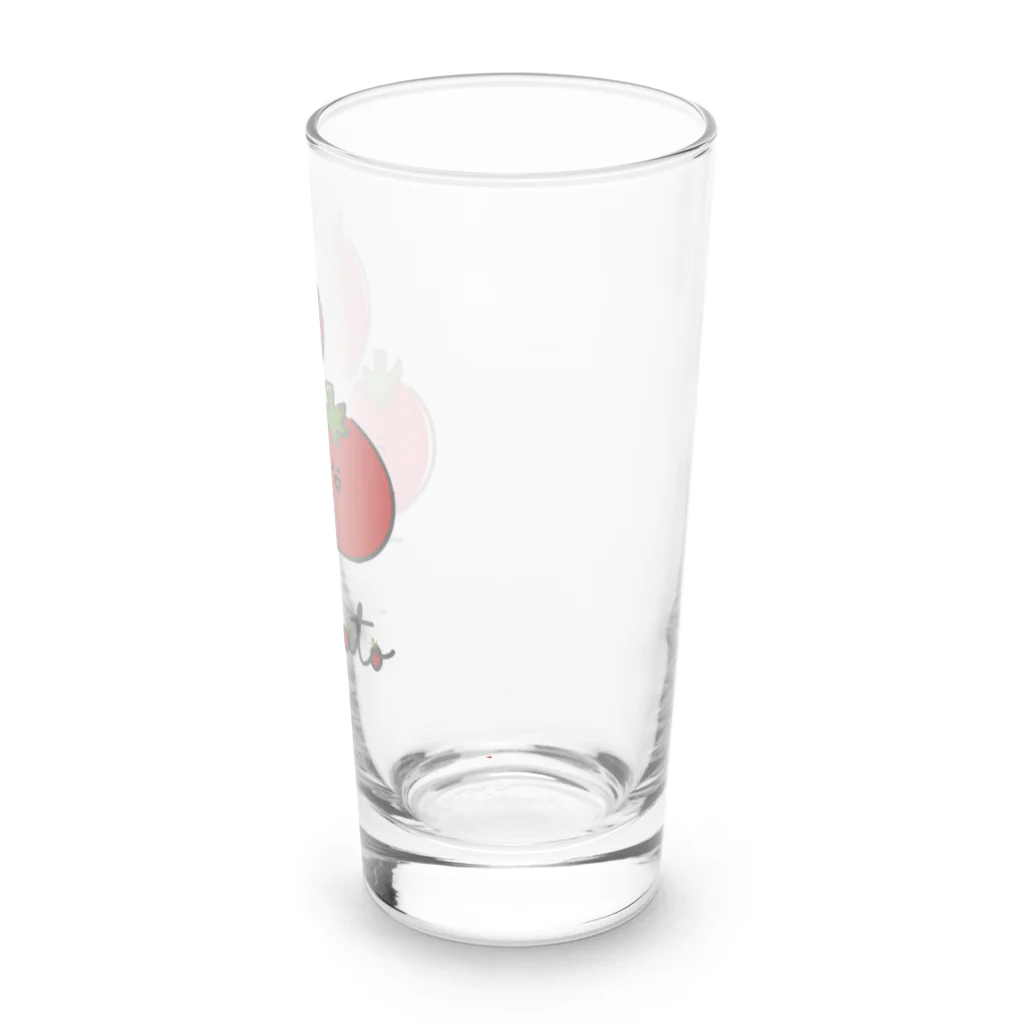 ほこりのゆるいイラストショップ💭の畑のお野菜さん トマトくん Long Sized Water Glass :right