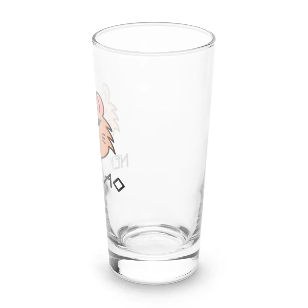 NEKOKAOの無気力そうな猫。アメリカンカールのあーさん Long Sized Water Glass :right