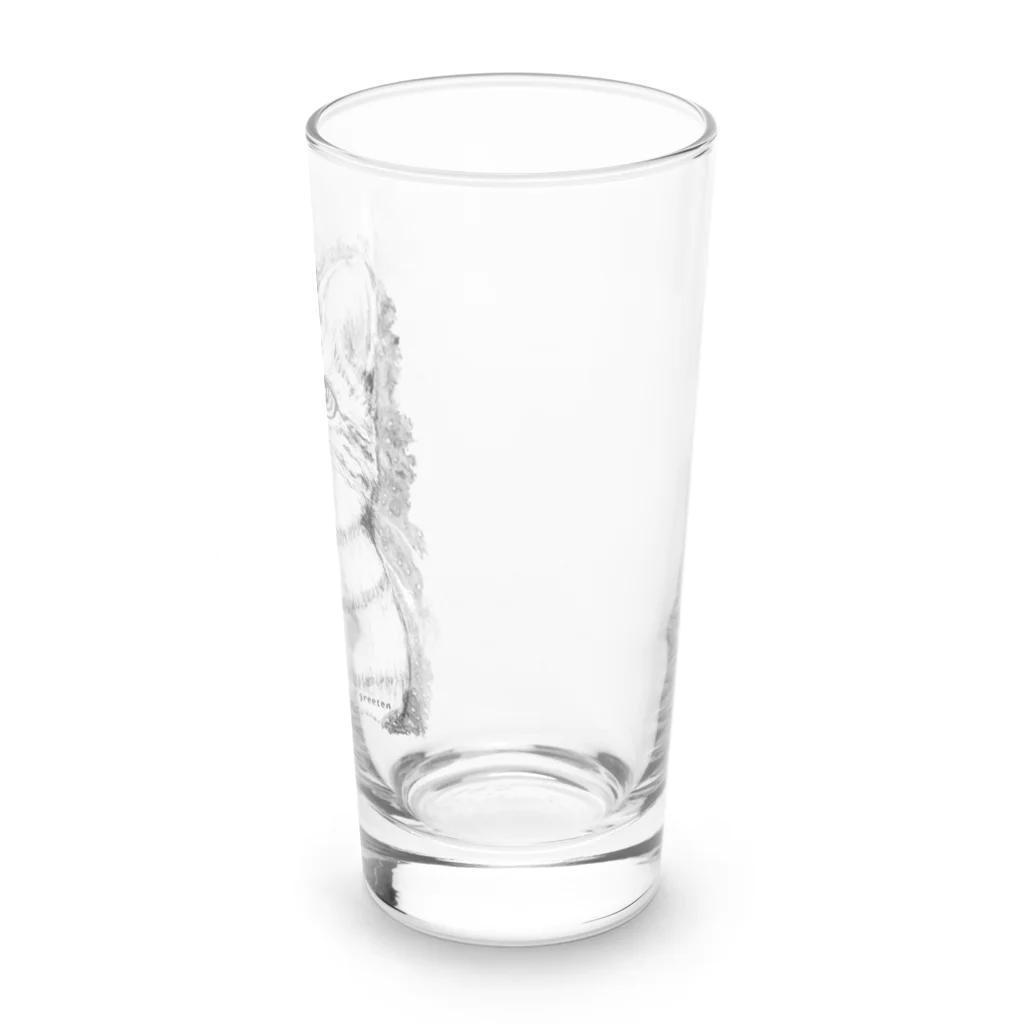 greetenのアート猫　モノクロ　 Long Sized Water Glass :right