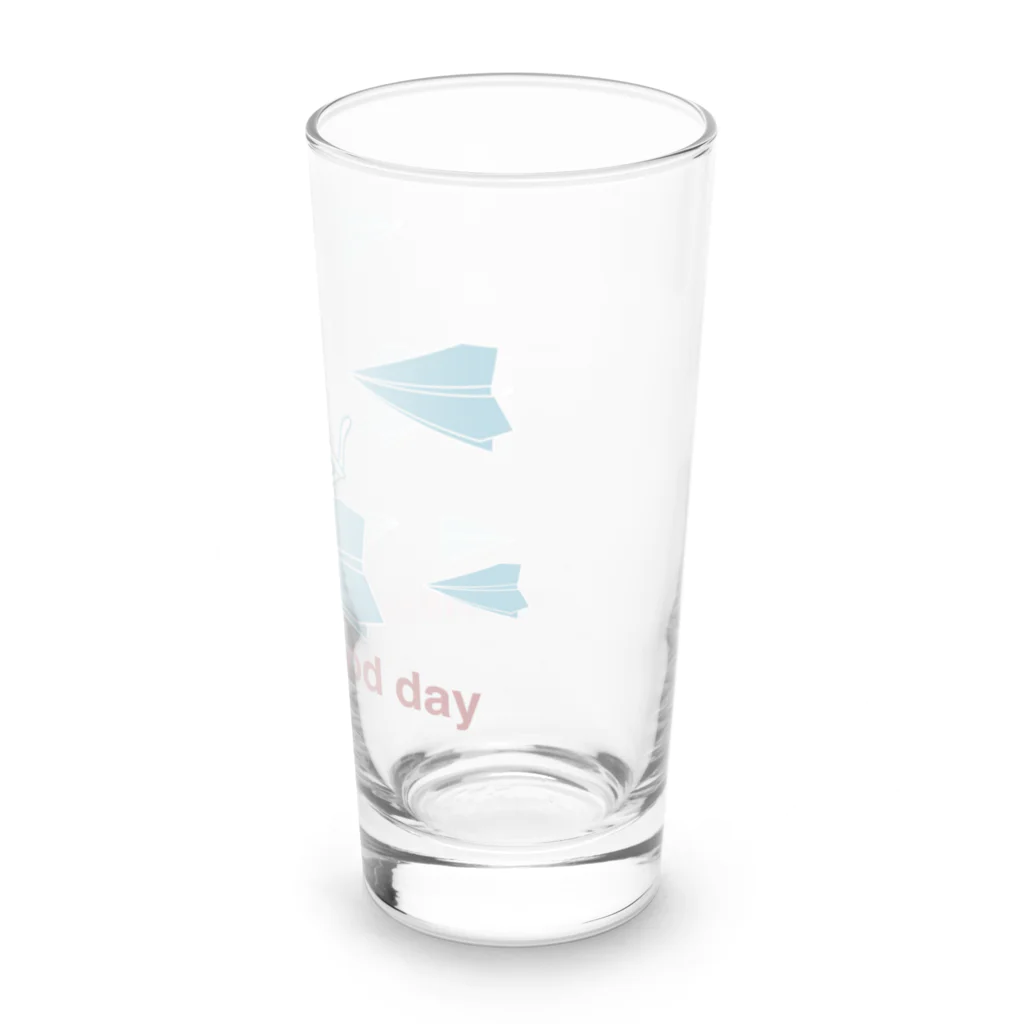 soraの紙飛行機に乗った猫のさぶろう Long Sized Water Glass :right