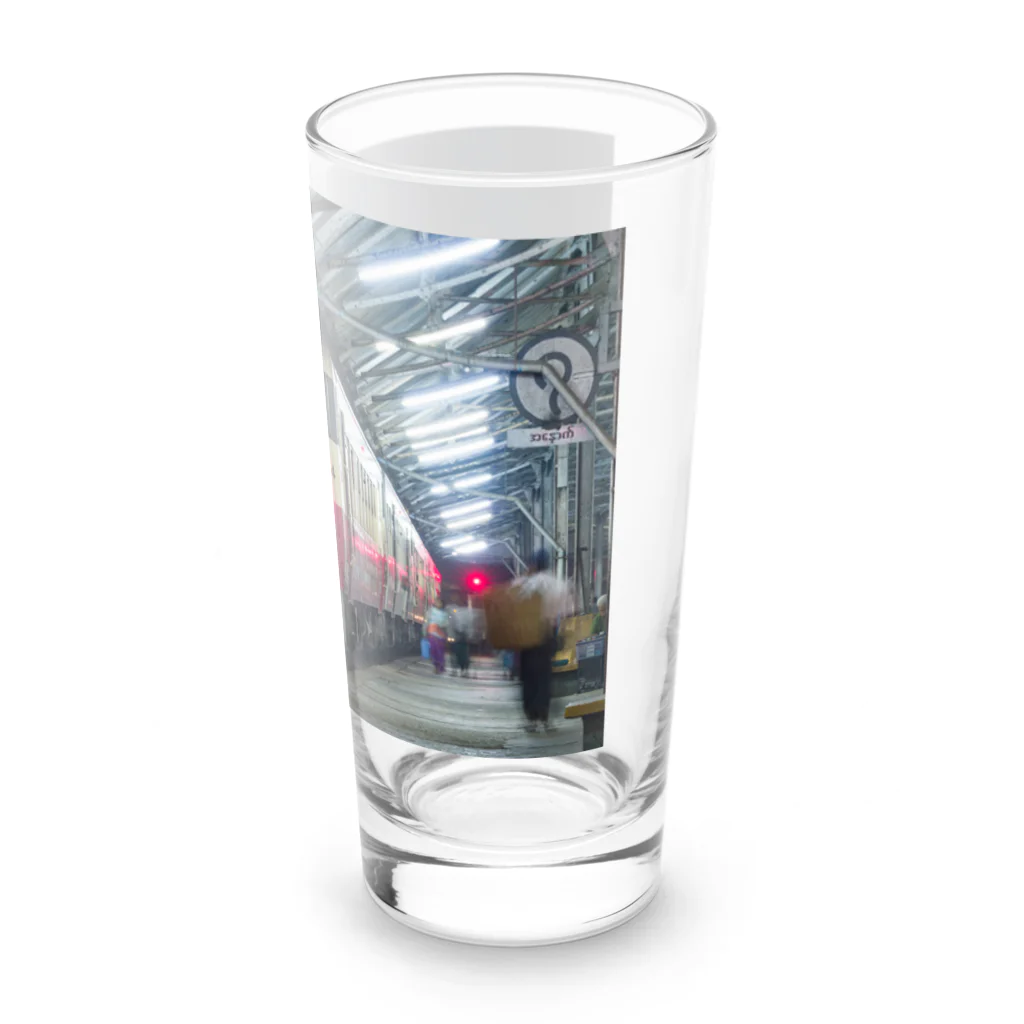 Second_Life_of_Railwaysの夜明け前のヤンゴン駅で出発を待つキハ40 Long Sized Water Glass :right