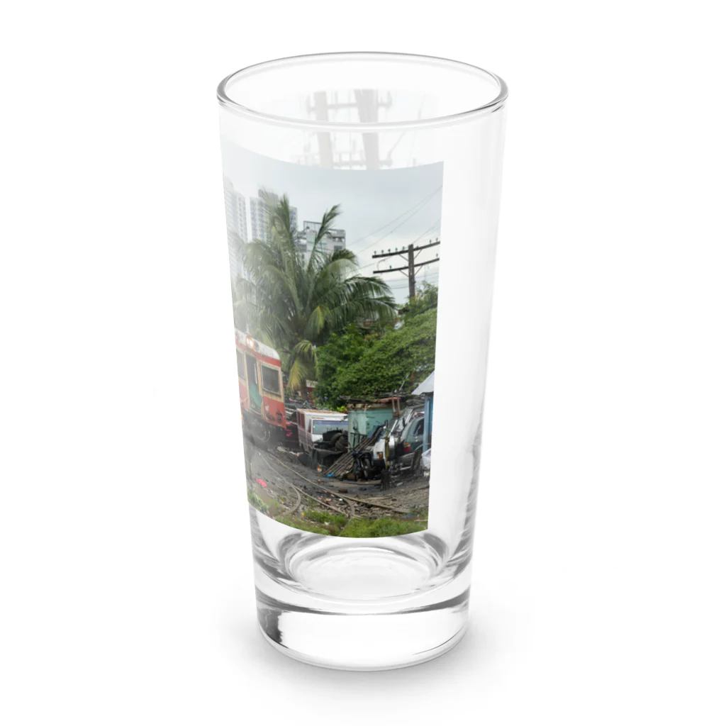 Second_Life_of_Railwaysのフィリピン国鉄の元JR東日本キハ52がスラム街を駆け抜ける Long Sized Water Glass :right