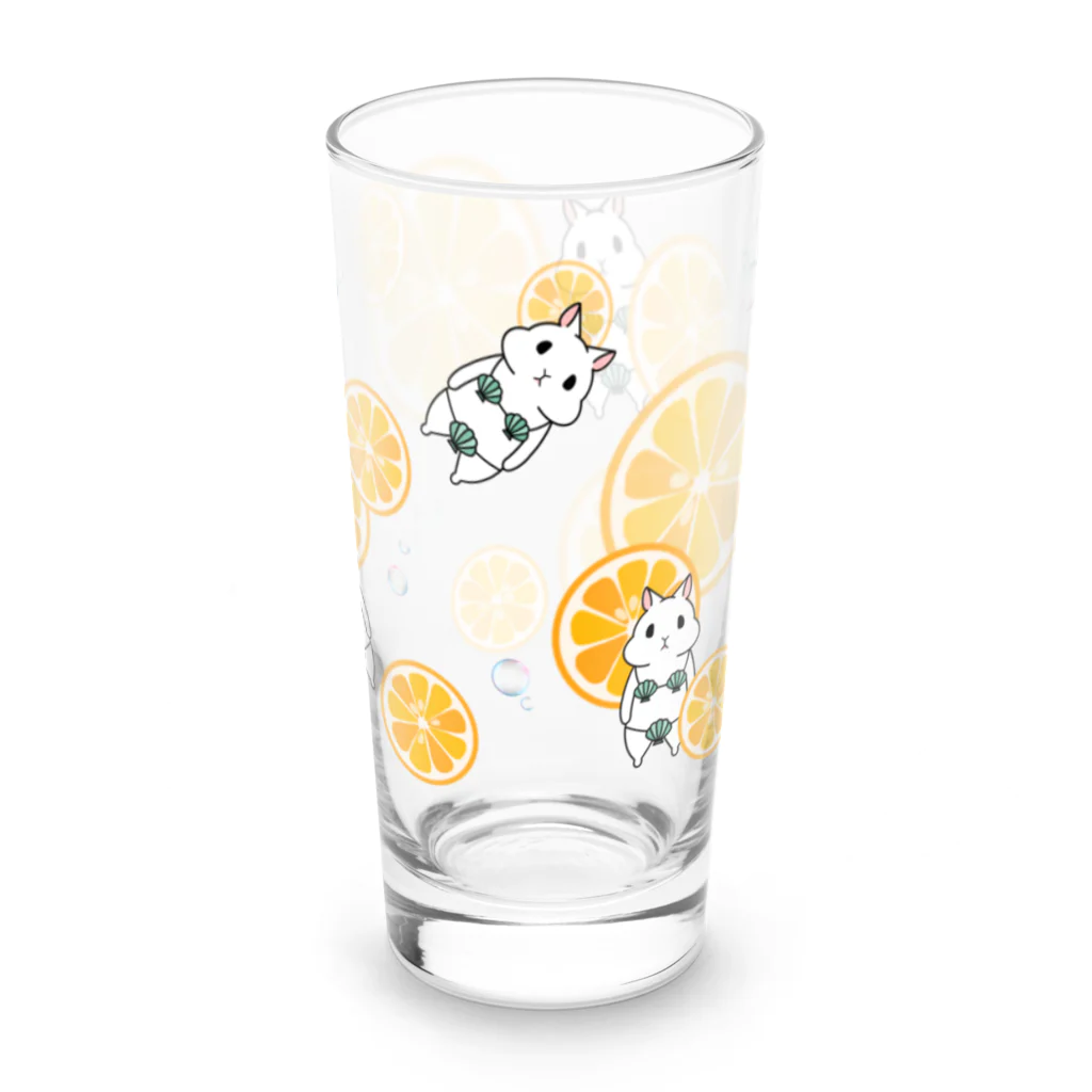 Miiiさんの爽やかオレンジとウッサ氏 Long Sized Water Glass :right
