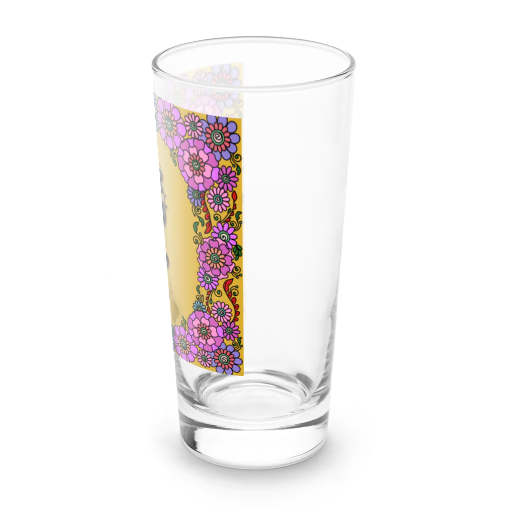 チャンドラのかわいい龍とお花 Long Sized Water Glass :right