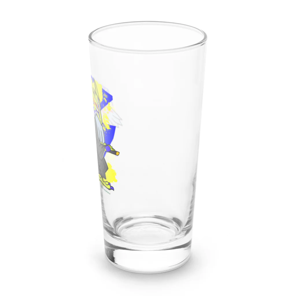 宇寅。の刀と猛禽類イメージのドラゴン Long Sized Water Glass :right