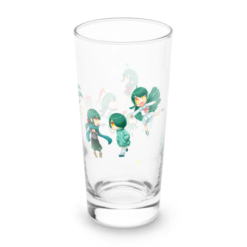 暁*あとりえ🎨の緑髪ちゃんズ(影なし) Long Sized Water Glass :right