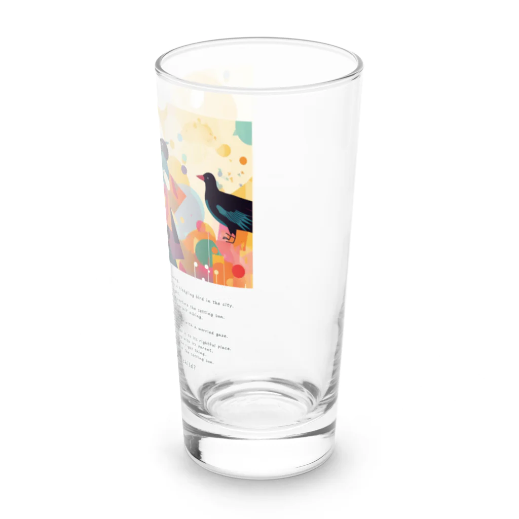 鳥救うSUZURIの『ウチの子になる？』【寄付付き商品】 Long Sized Water Glass :right