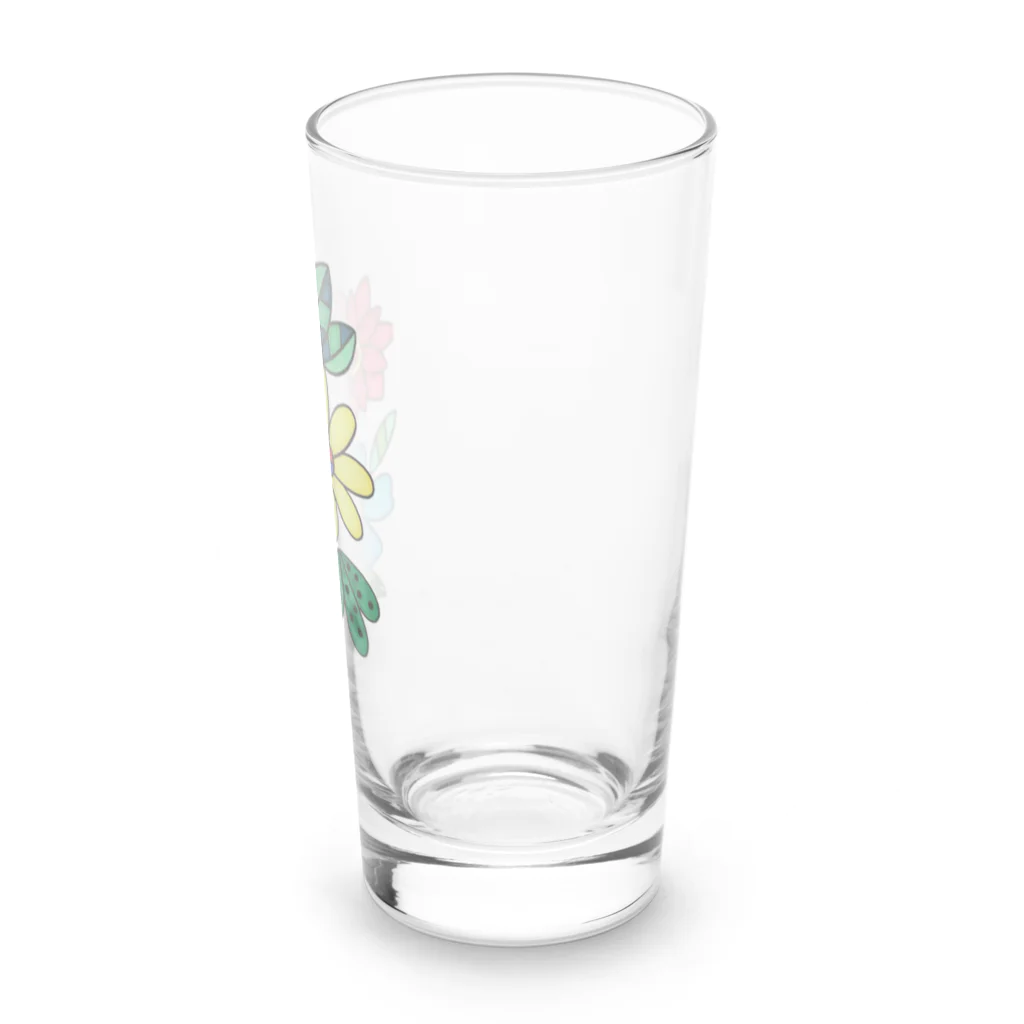 結華の障害者アート 手描きイラスト 花 Long Sized Water Glass :right