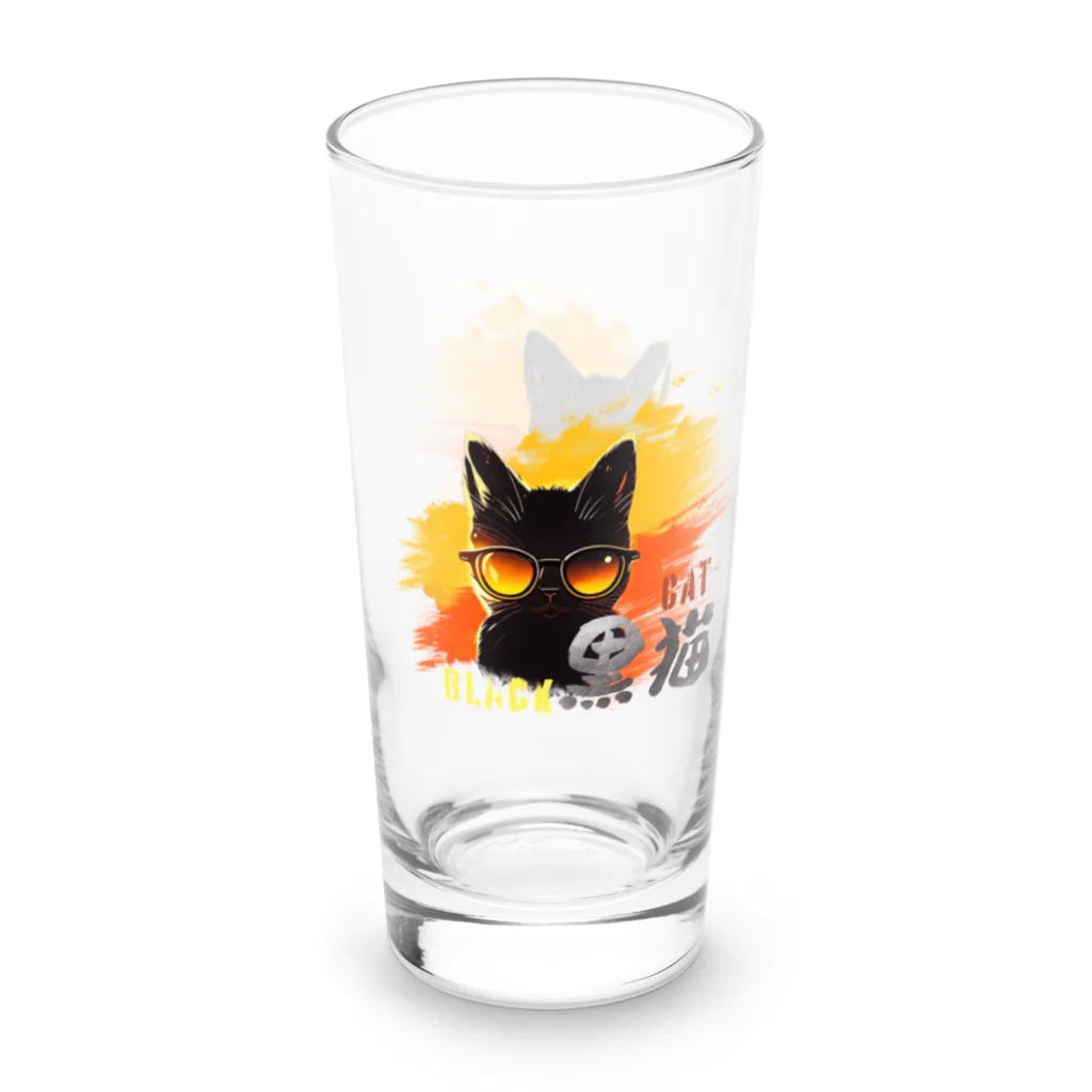 ArayashikI_Japanのサングラス黒猫【飲み物容器系】 ロンググラス右面