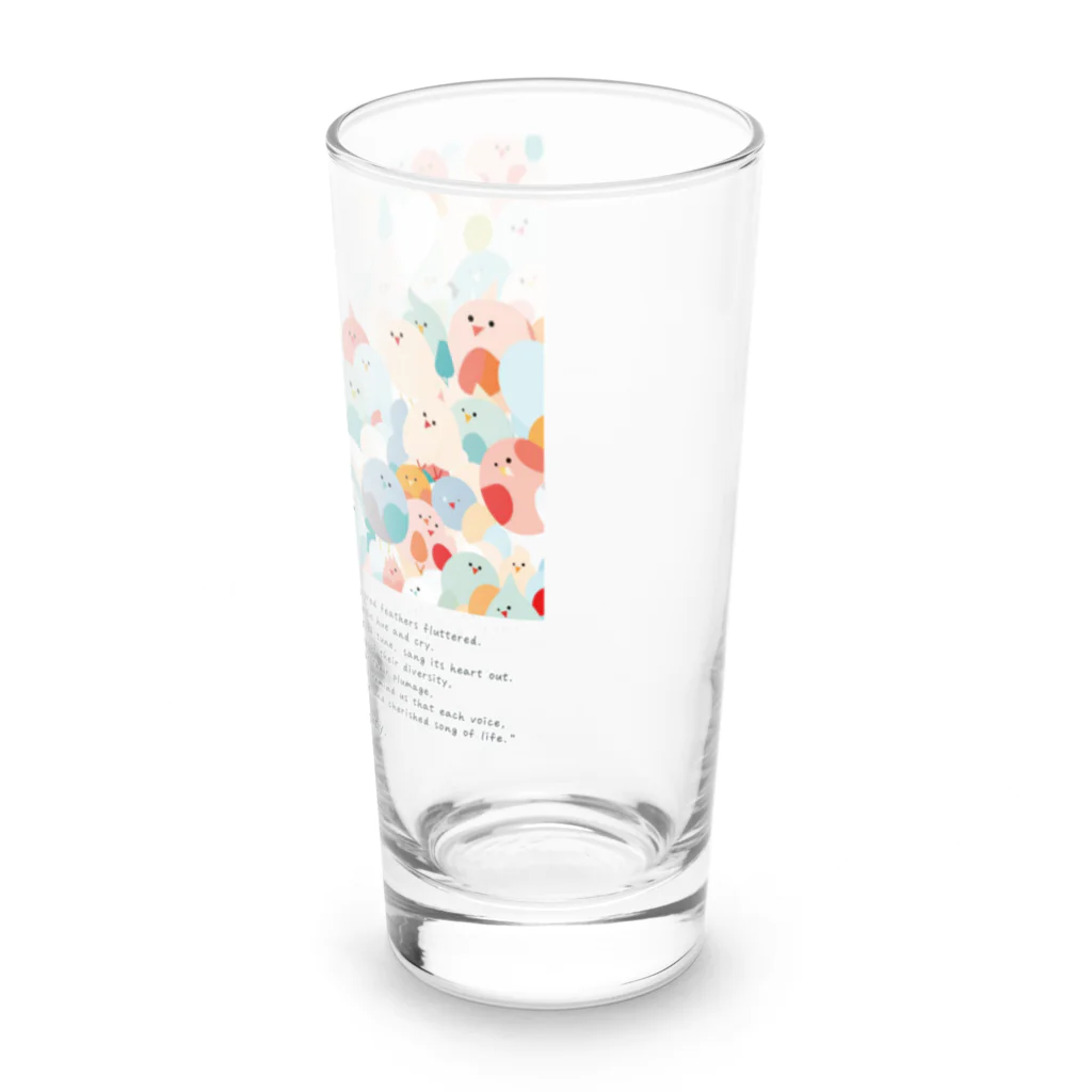 鳥救うSUZURIの『ぴぃ、多様性。』【寄付付き商品】 Long Sized Water Glass :right