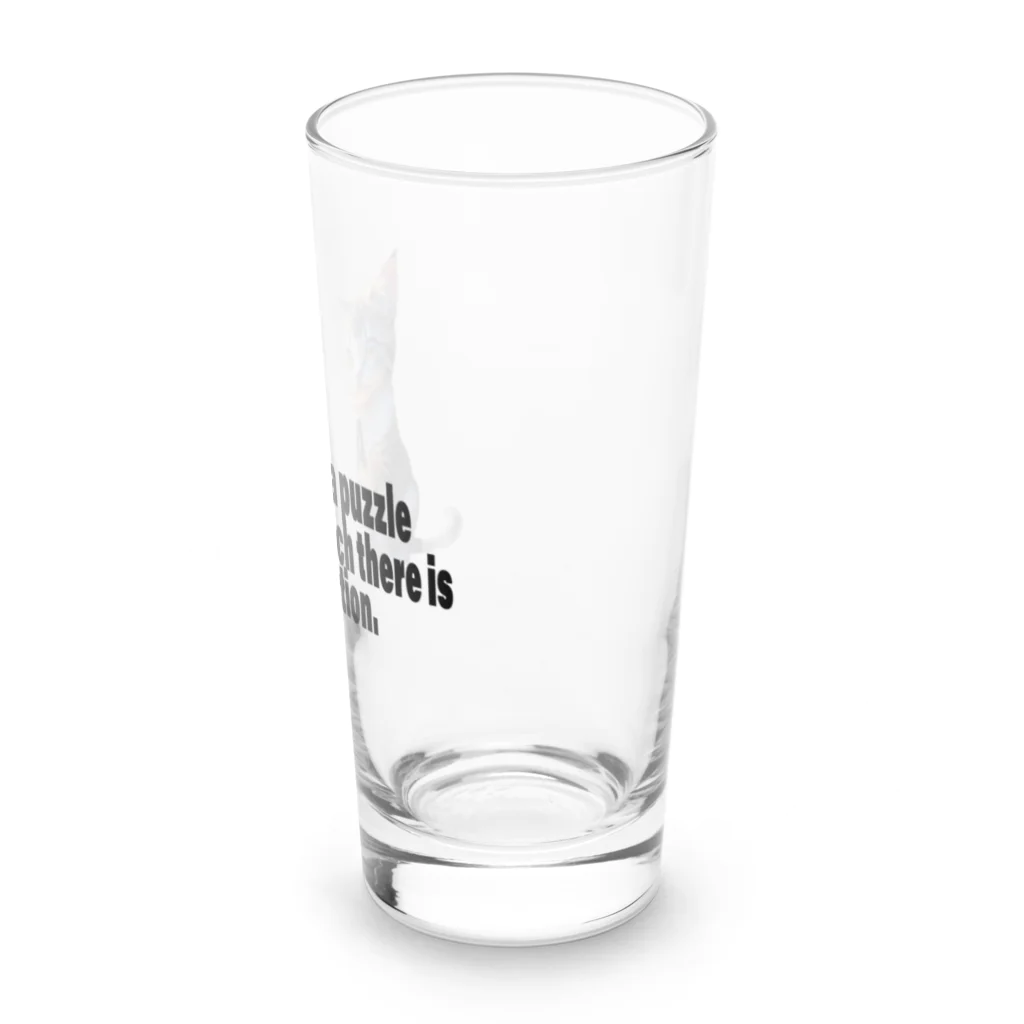 iMaginary Zooの猫は答えのないパズルです。 Long Sized Water Glass :right