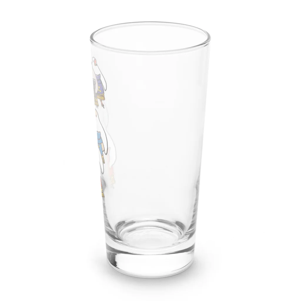 もしもしこちら文鳥の文鳥力士　土俵入り Long Sized Water Glass :right