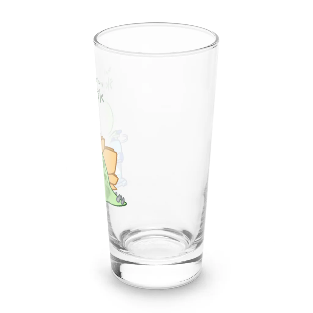 咲牙めぶの氷河期の氷でひょうがき氷をつくるステゴくん Long Sized Water Glass :right