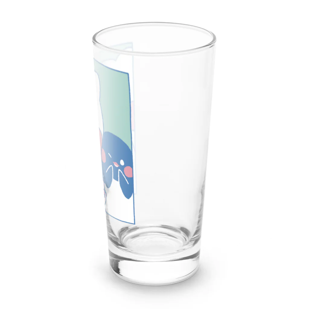 tafu tafuのかわいいポーズのしろぎんしま Long Sized Water Glass :right