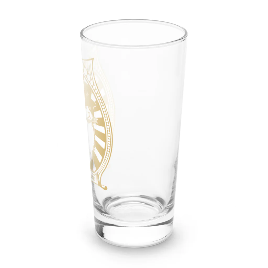 中華呪術堂（チャイナマジックホール）の【背景白・GOLD・表】改☆人民帽猫  Long Sized Water Glass :right