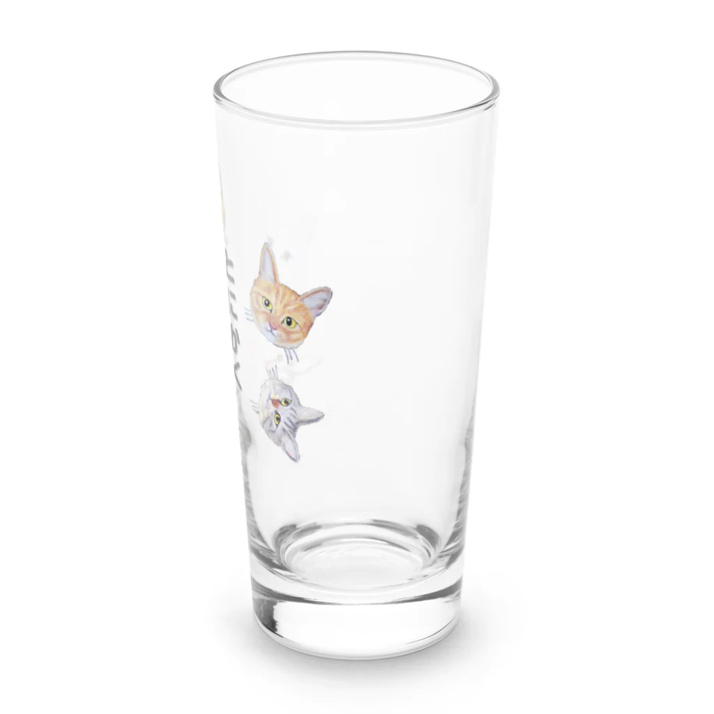 れいにゃん堂&れいにゃあ～と😺のチョークアートのとにかく猫推し😺 Long Sized Water Glass :right