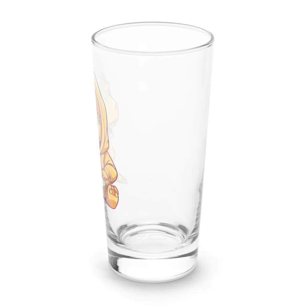 Vasetti_pressのパーカーを着たティラノサウルス Long Sized Water Glass :right