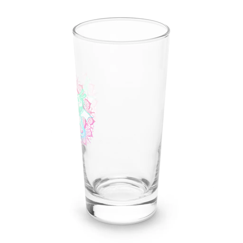 ﾈﾓﾌｨﾗのタツノオトシゴ 曼荼羅 白 Long Sized Water Glass :right