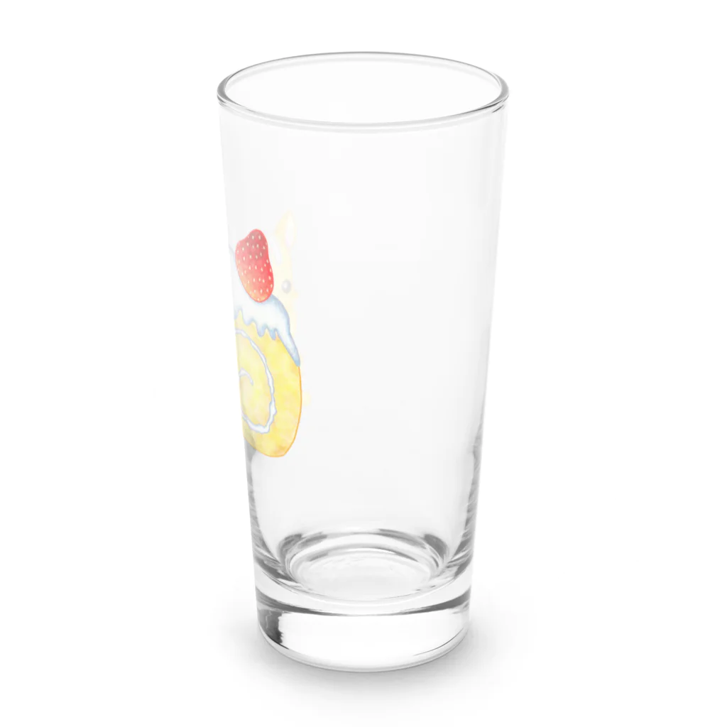 satoayaのアニマルカフェのフードアニマル　ロールケーキリス Long Sized Water Glass :right