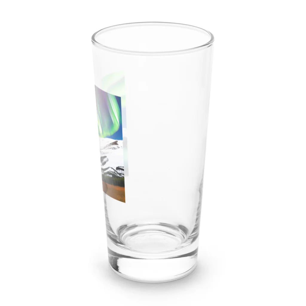 むめみの可愛いアイテムショップ⭐︎の北欧調の自然とオーロラのある景色 Long Sized Water Glass :right