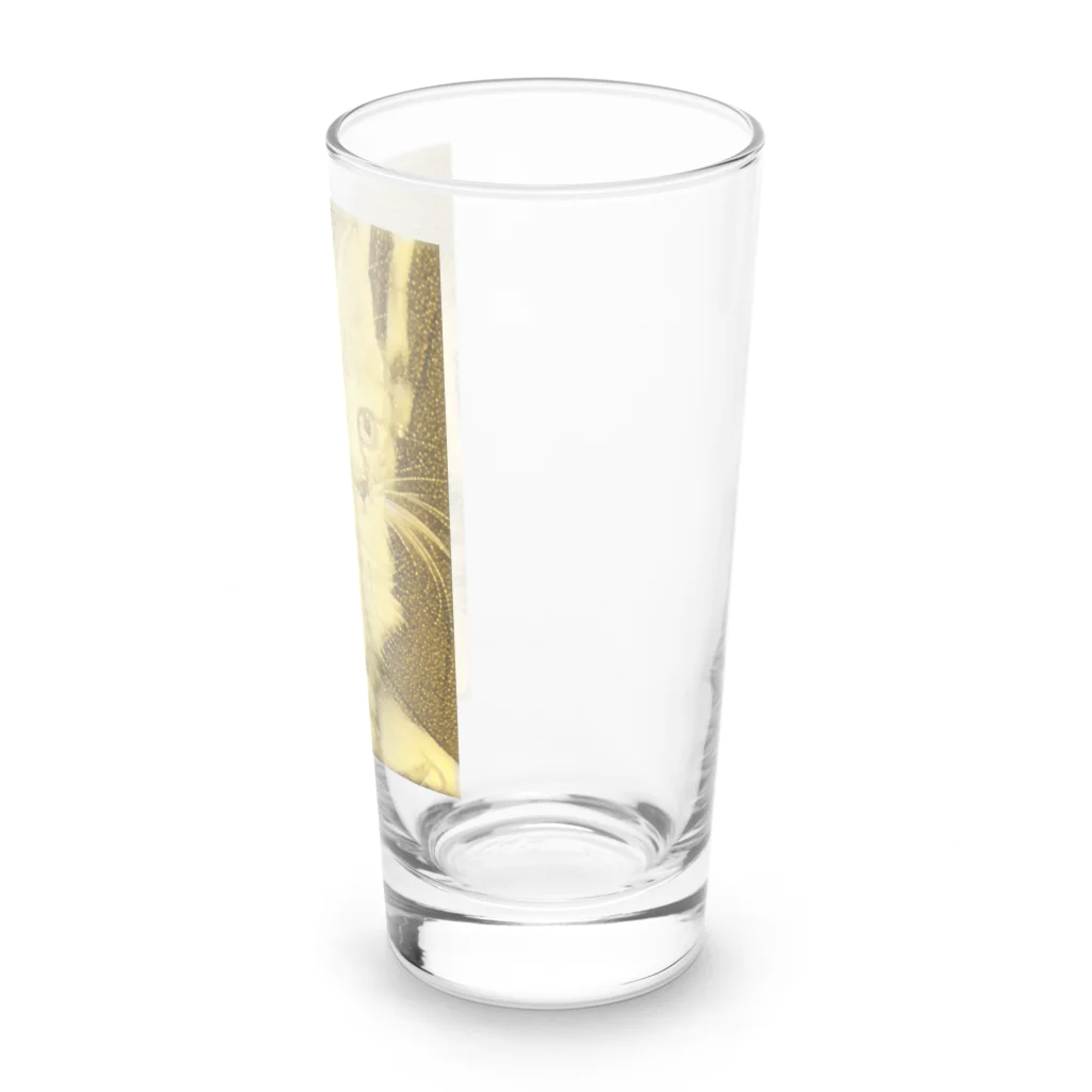 金色猫のキラキラネコ Long Sized Water Glass :right