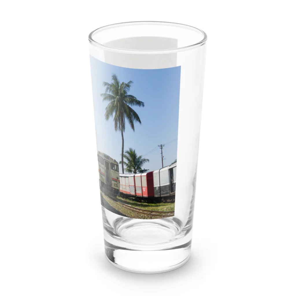 Second_Life_of_Railwaysの元JR東海のキハ40系がミャンマー国鉄の鉄道駅のホームで小休止 Long Sized Water Glass :right