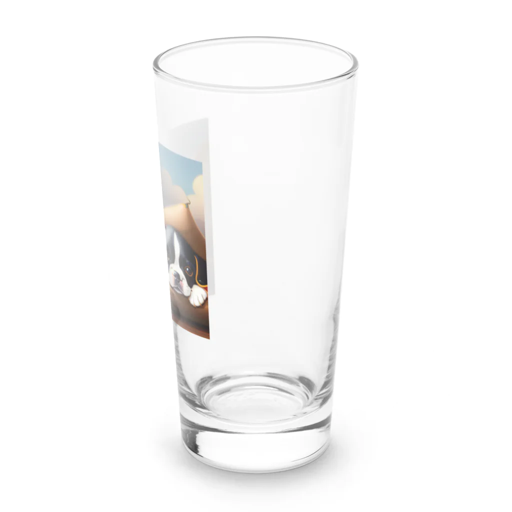 ボステリのお眠りボストンテリア Long Sized Water Glass :right