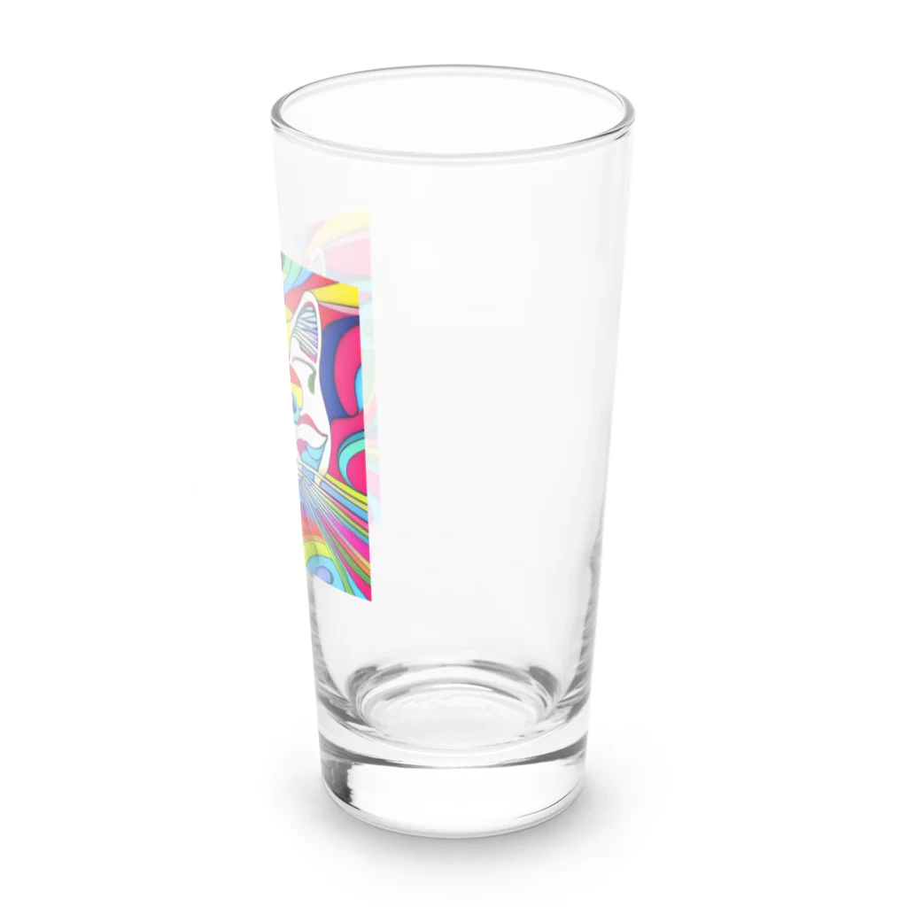 可愛い猫ちゃんのサイケデリック白猫ちゃん Long Sized Water Glass :right