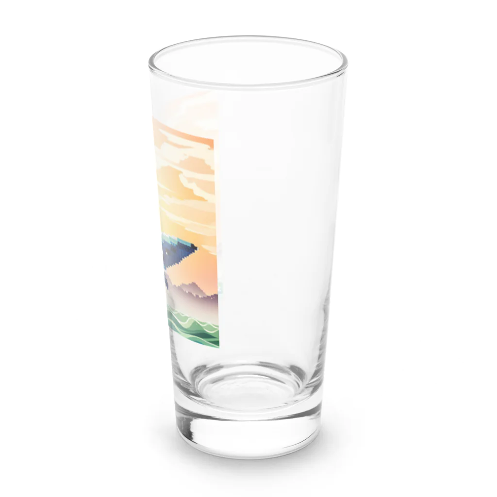 街の雑貨屋さんのドット絵キュートホエールコレクション Long Sized Water Glass :right