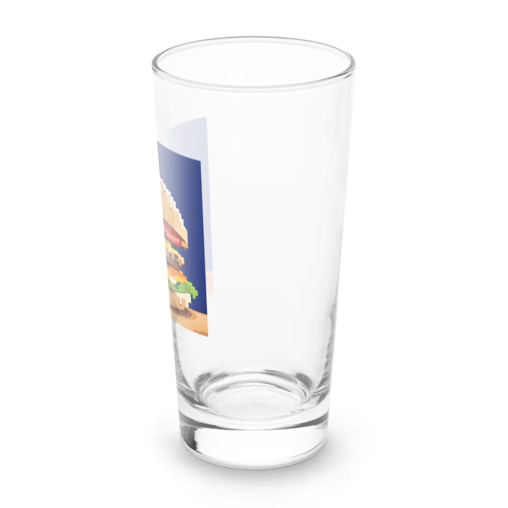 ダブル15のドット柄ビッグなチーズバーガー Long Sized Water Glass :right