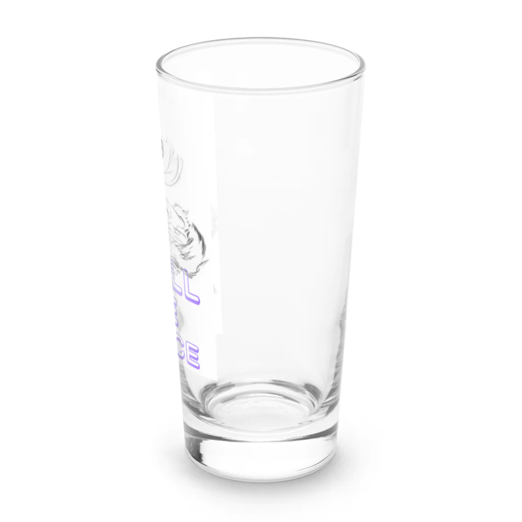 Heart-of-JapneseCultureのShal We Dance（ブルー、白抜き） Long Sized Water Glass :right