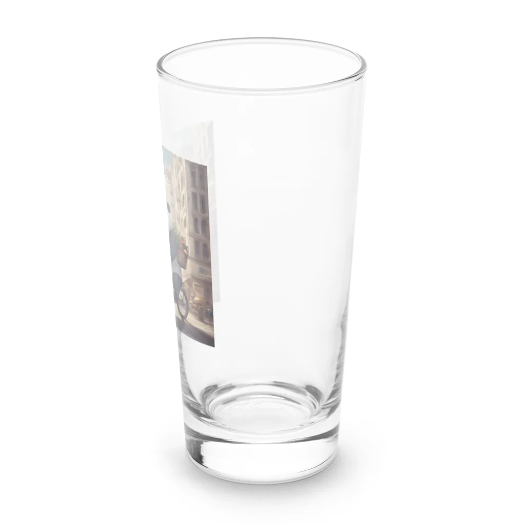 ルノルノの自転車でお買い物パンダくん Long Sized Water Glass :right
