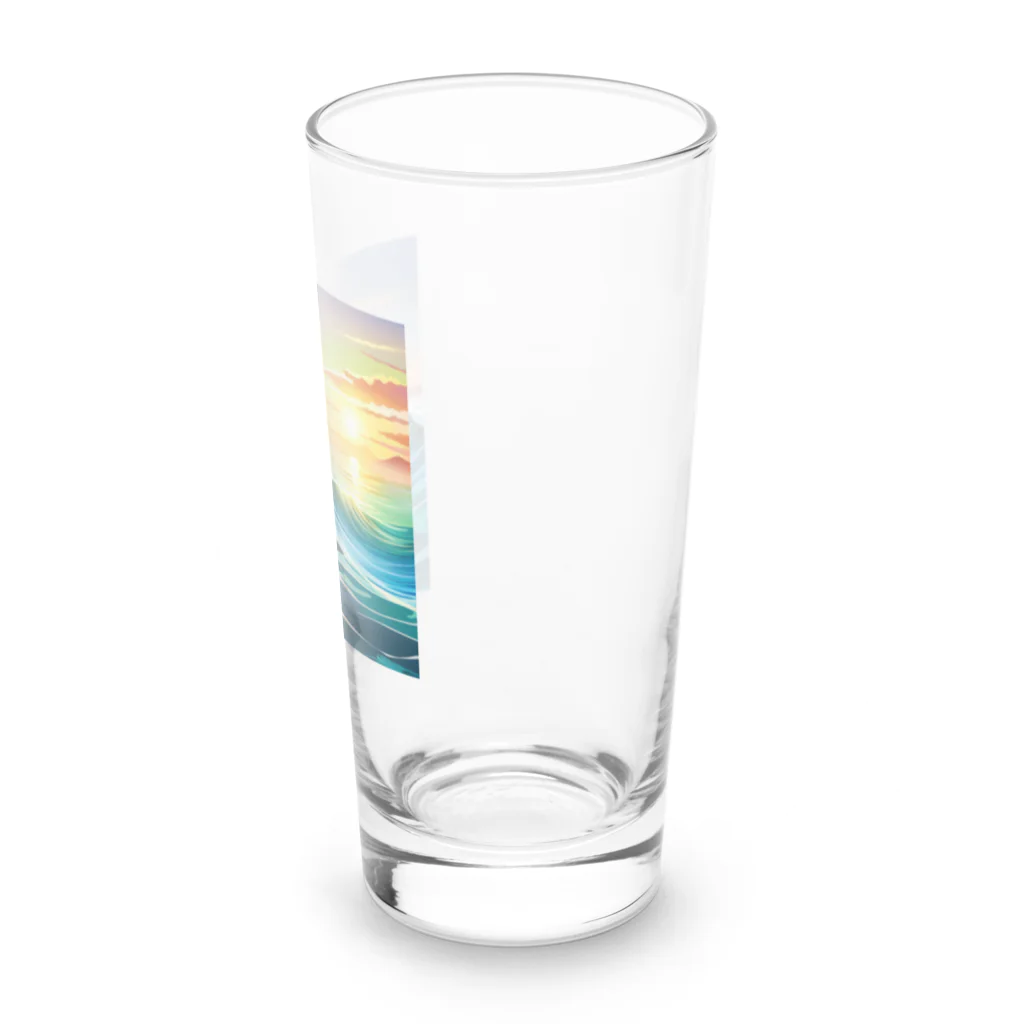 itacyoko(AIイラスト屋)の夕暮れで飛ぶイルカ Long Sized Water Glass :right