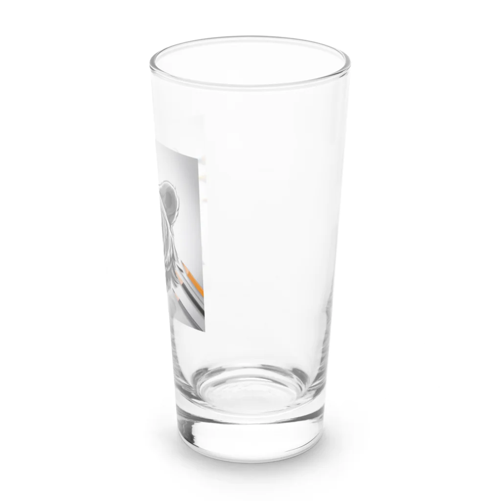 Toro Rosso Shopのえんぴつ絵の熊のグッツ Long Sized Water Glass :right