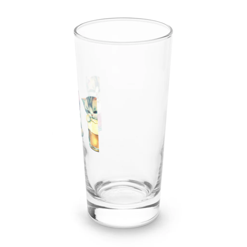 ✴︎Tiara shop✴︎のビール好きの子猫 Long Sized Water Glass :right