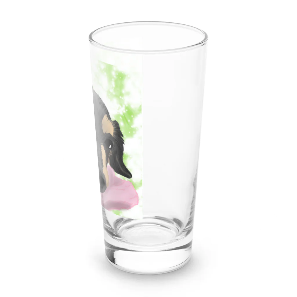 ダックス雑貨ひなたのお昼寝ドビーさん Long Sized Water Glass :right