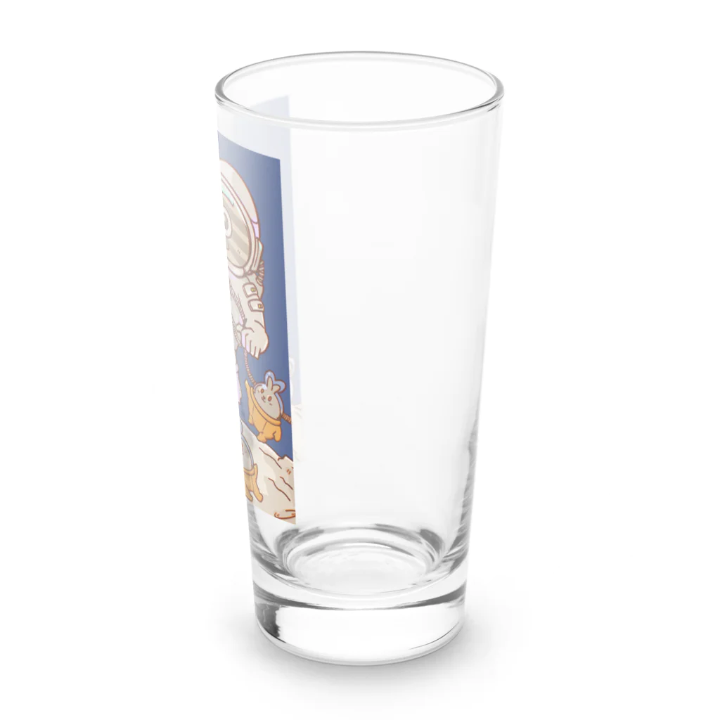 MORIたる露店のしましまのねっこと月のウサギ Long Sized Water Glass :right