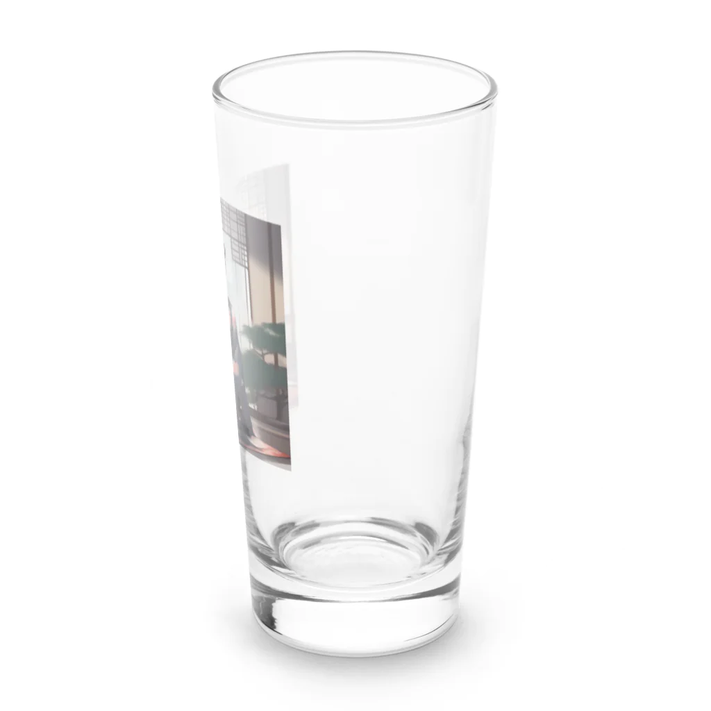 ワンダーワールド・ワンストップの浴衣を着た黑髪ロングヘアの綺麗な女性③ Long Sized Water Glass :right