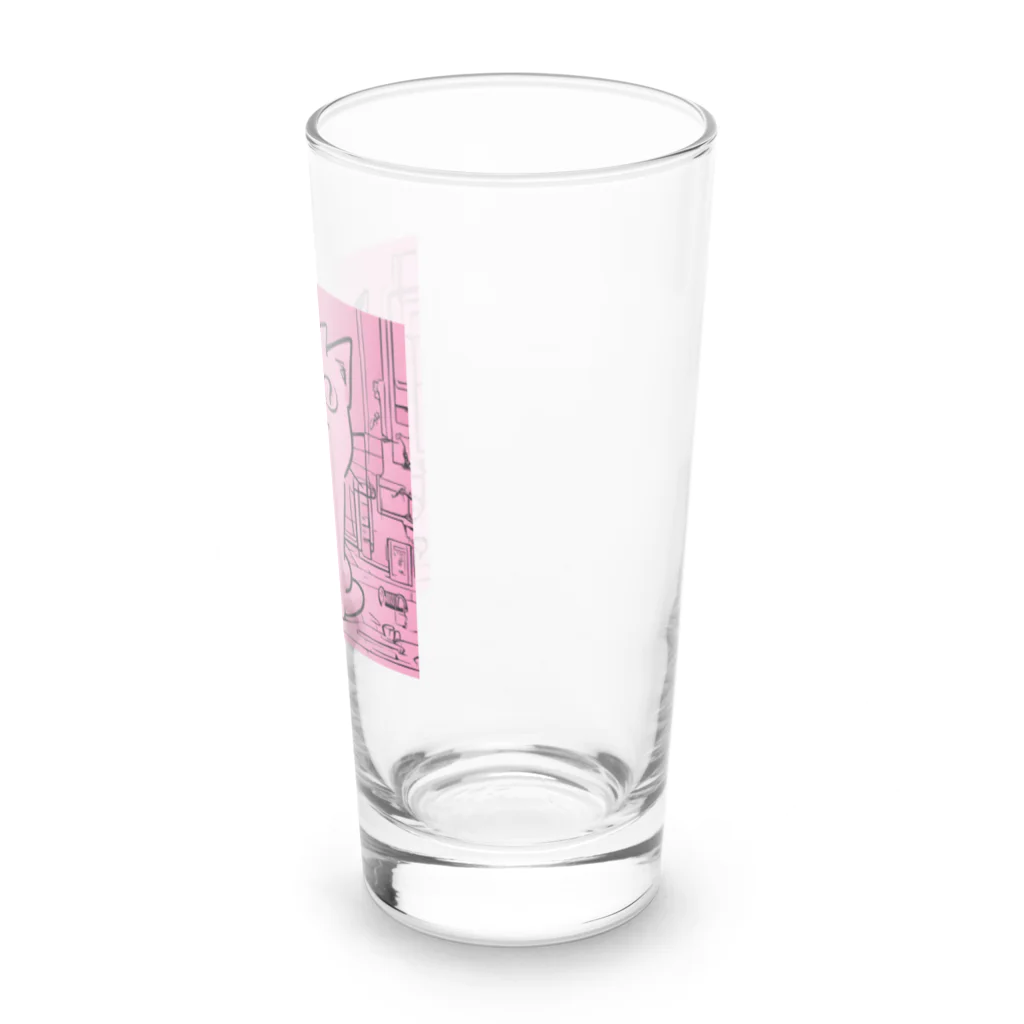 rikanのピンクキャット Long Sized Water Glass :right