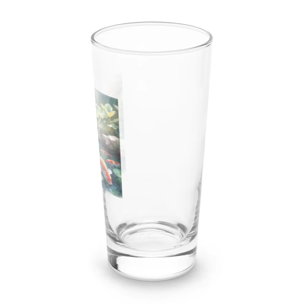 ワンダーワールド・ワンストップの鯉が泳ぐ池　水彩画調② Long Sized Water Glass :right