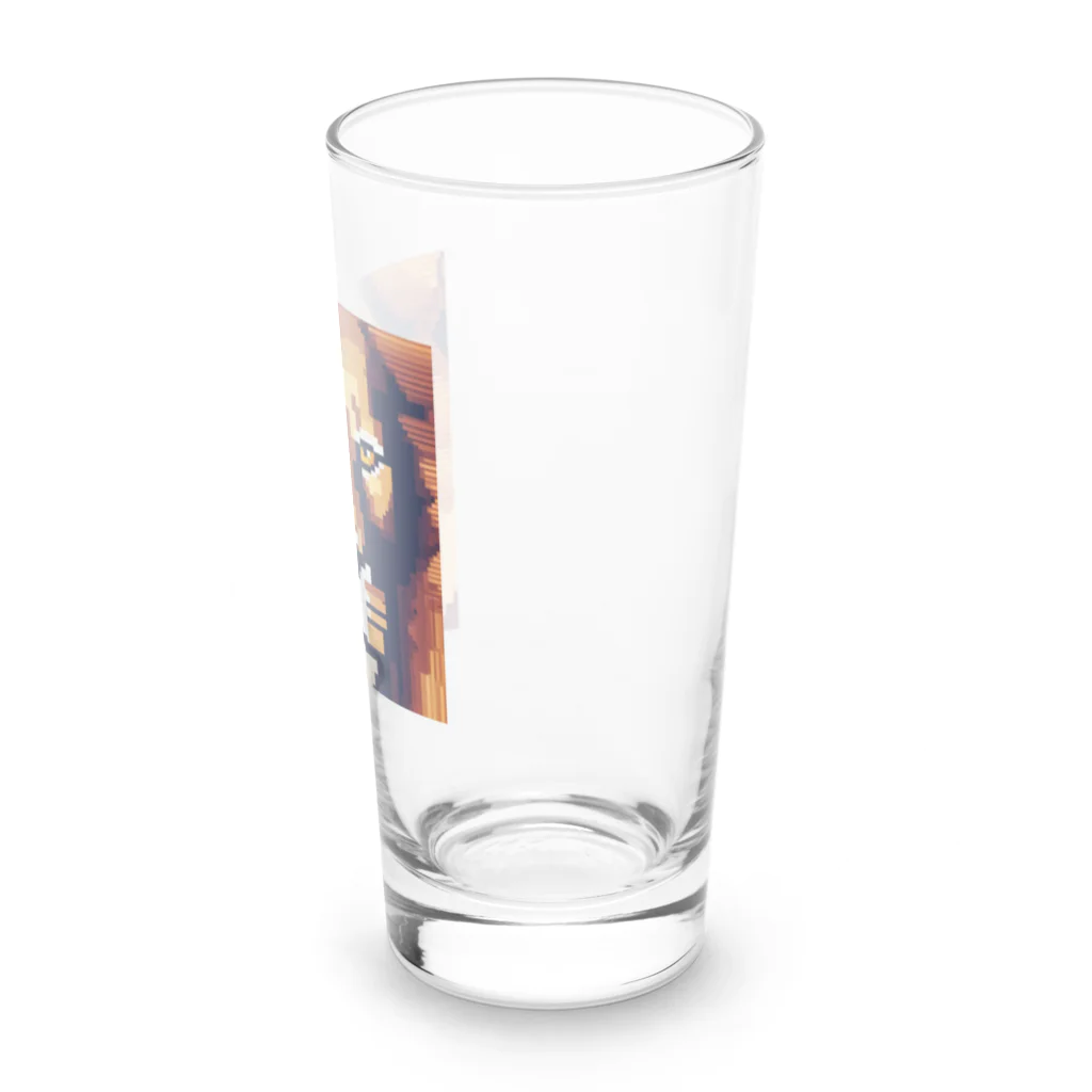 DJシャークのドット絵ライオン Long Sized Water Glass :right