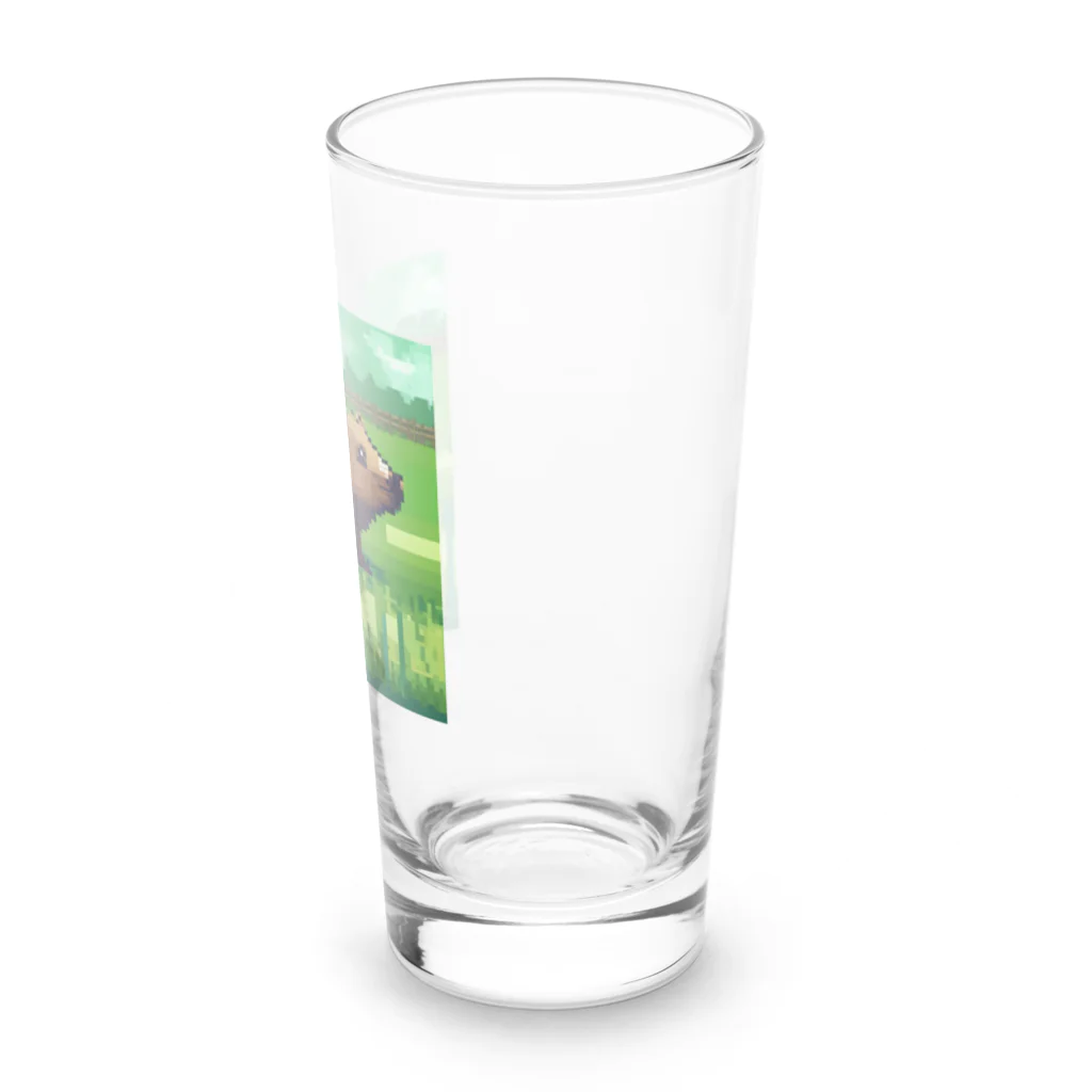 川島商店のカピバラ（草原） Long Sized Water Glass :right