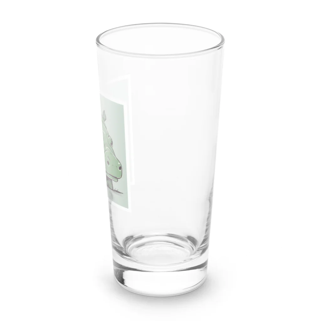 ポケロミのグリーンヒポ Long Sized Water Glass :right