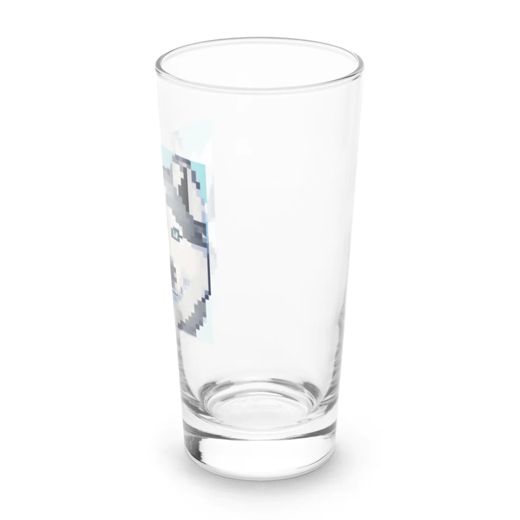 たるほのお店のクールなシベリアンハスキーのピクセルアート Long Sized Water Glass :right