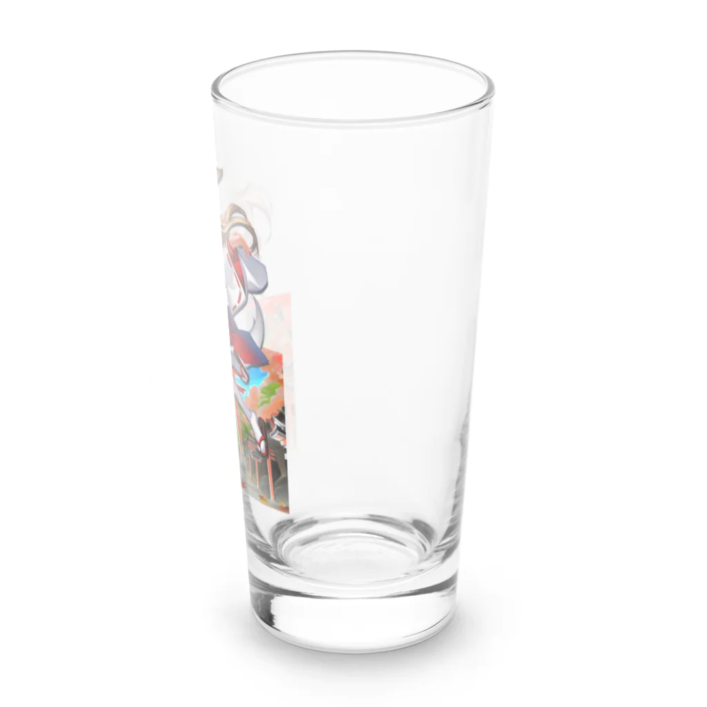 KAZAHANAのキツネっ娘ジャンプ‼-巫女巫女編- Long Sized Water Glass :right