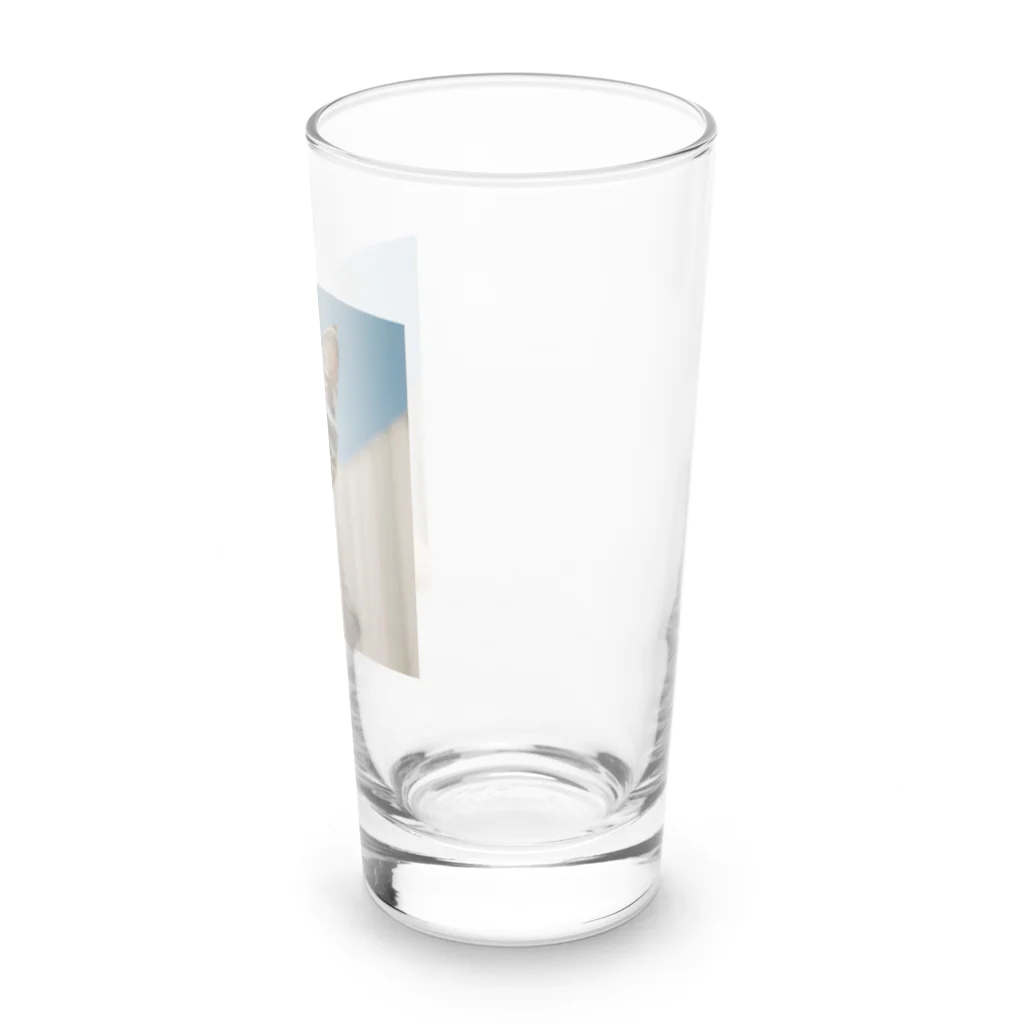 猫雑貨屋　ねこまろのアイスにかぶりつく猫 Long Sized Water Glass :right