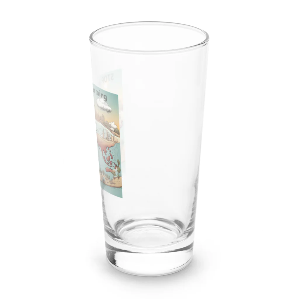 akarityanのstop　地球温暖化 Long Sized Water Glass :right